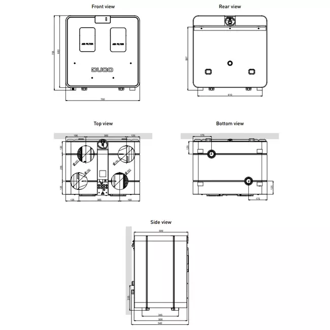 Duco WTW unit DucoBox Energy Comfort D325 - plug type G