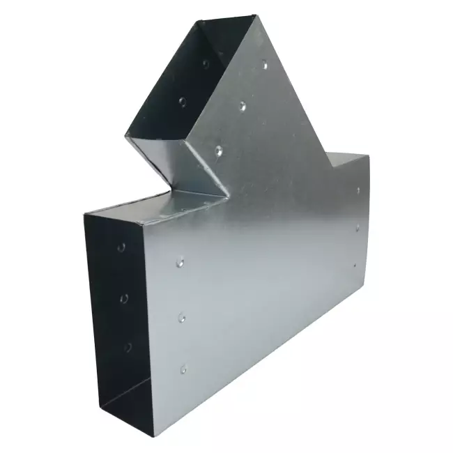 T-piece 45 degrees 220x80 mm - 170x80 mm for ducting