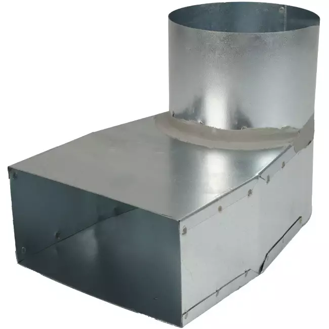 Slate corner piece 170x80 mm to diameter 125 mm for inlet duct