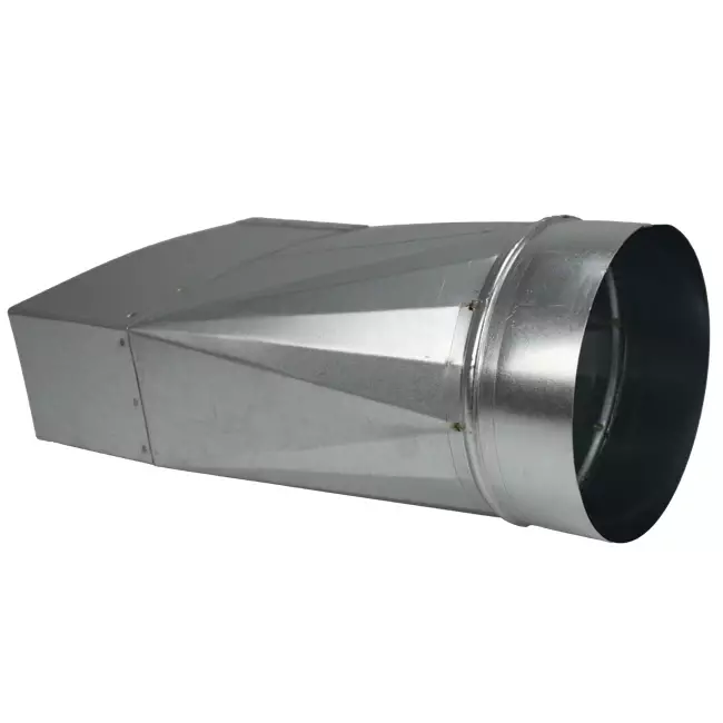 Transition piece 170x80 mm to diameter 150 mm for flue pipe