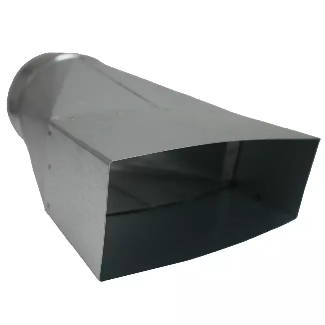 Transition piece 170x80 mm to diameter 150 mm for flue pipe