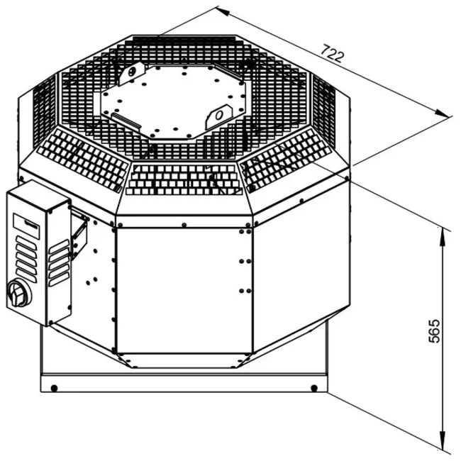 Roof fan flue gas outlet vertical - DVN 400 D4 F4 30