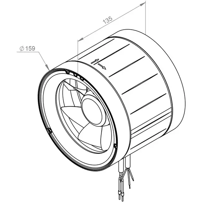 Inline tube fan 160mm mixed-flow ETAMASTER - EM 160 EC 01
