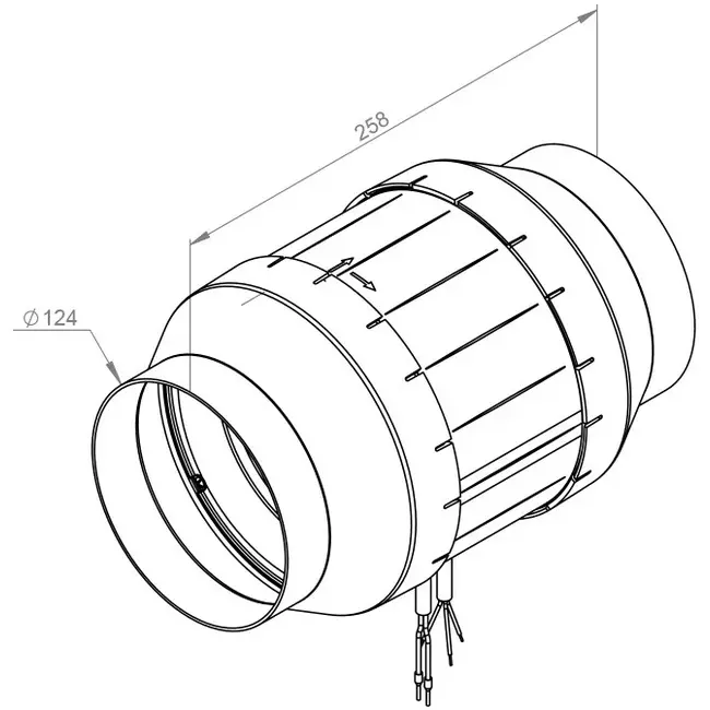Inline tube fan 125mm mixed-flow ETAMASTER - EM 125L EC 01