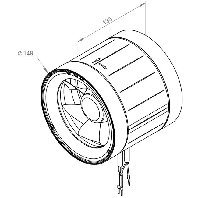 Inline tube fan 150mm mixed-flow ETAMASTER - EM 150 EC 02