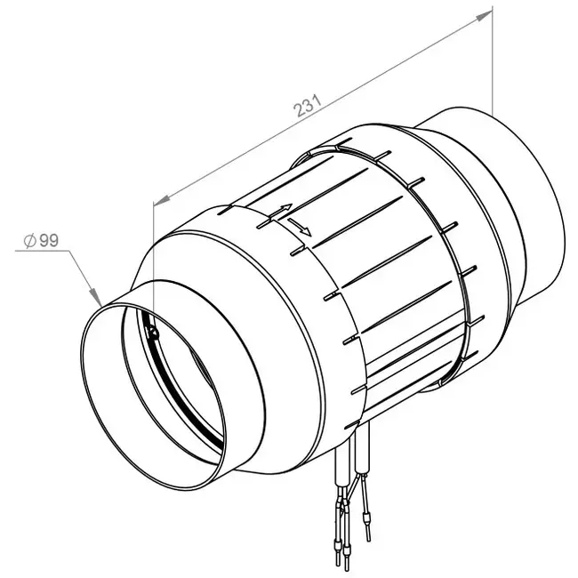 Inline tube fan 100mm mixed-flow ETAMASTER - EM 100L EC 02