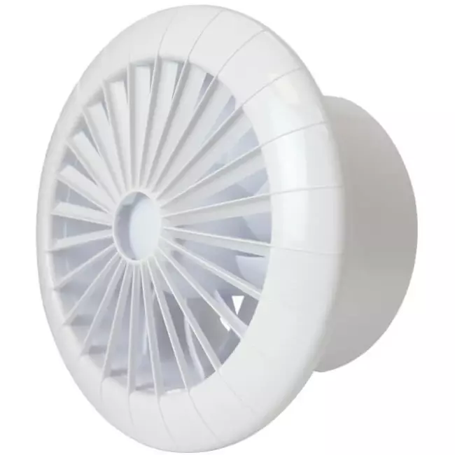 Bathroom extractor fan round white with timer - Ø 150 mm - aRid 150 BB TS