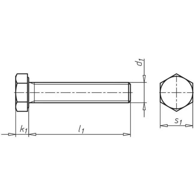 Stud bolt m10x25mm.galv.8.8 din933 (200 pieces)
