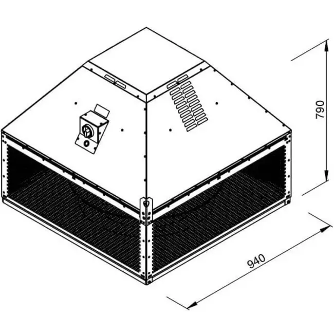 Roof fan flue gas outlet horizontal - DHN 630 D4 F4 30