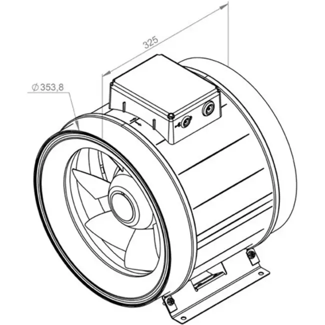 Ruck® ETAMASTER inline tube fan with EC motor 3320m³/h - Ø 355 mm + operation potentiometer 10 kO