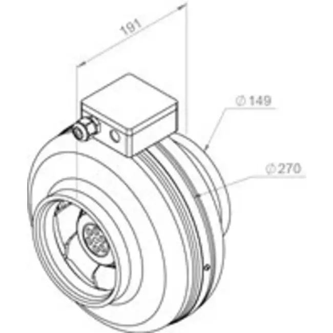 Ruck® inline tube fan 440m³/h – Ø 150 mm + electronic variable control 1.0 A