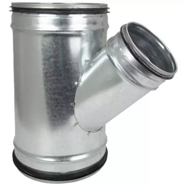 T-piece Ø 80mm with spigot Ø 80mm for spiral duct (45°)