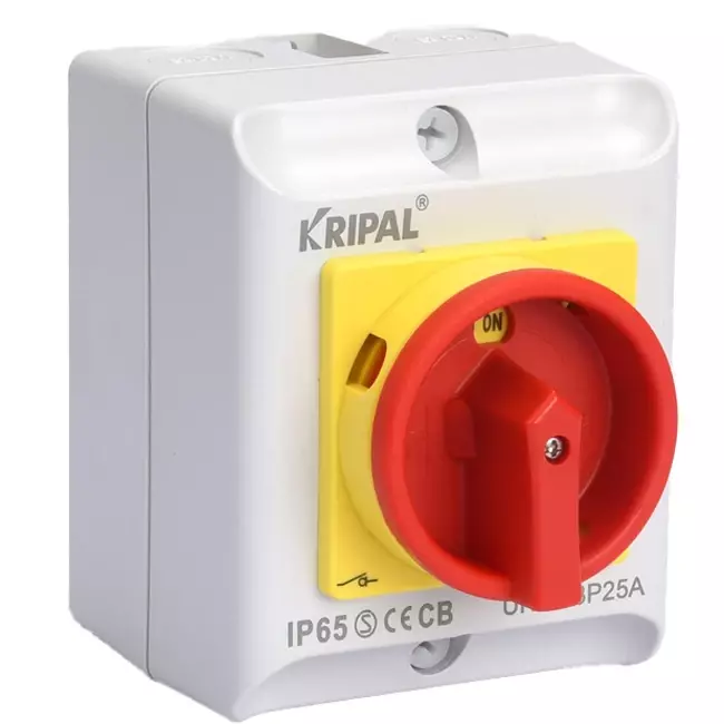 Work switch 20A 4 pole 230-440V, IP65 + 2 x cable gland
