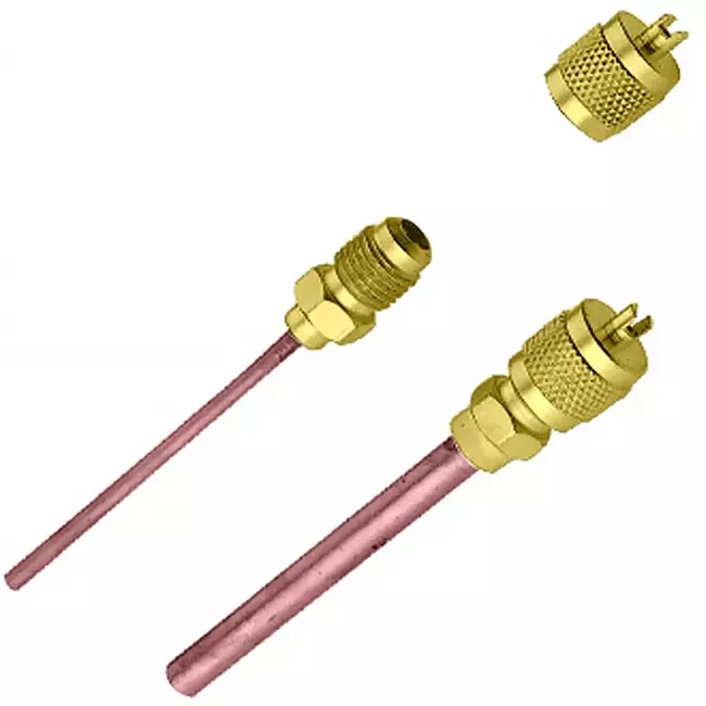 Solder nipple with Shrader valve SAE 1/4