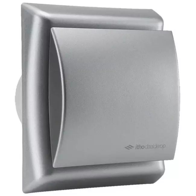 Itho Daalderop bathroom extractor fan Ø 100 mm - in matt silver with timer BTVZ-N211 T