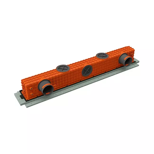 Ergovent plasterable frameless linear grille 1000 mm with 75 mm connection diameter – profile