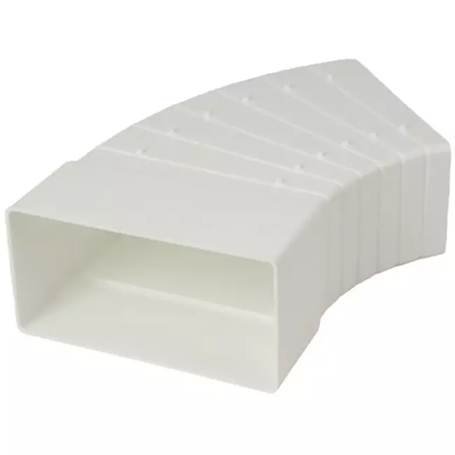 Rectangular plastic horizontal 15-60° bend 110 x 55mm - KLH15-60