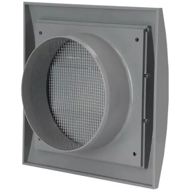 Gravity grille overpressure ventilation grille 150x150 diameter: 100 grey - ND10ZP