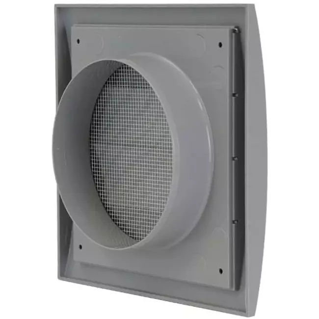 Gravity grille overpressure ventilation grille 190x190 diameter: 125 grey - ND12ZP