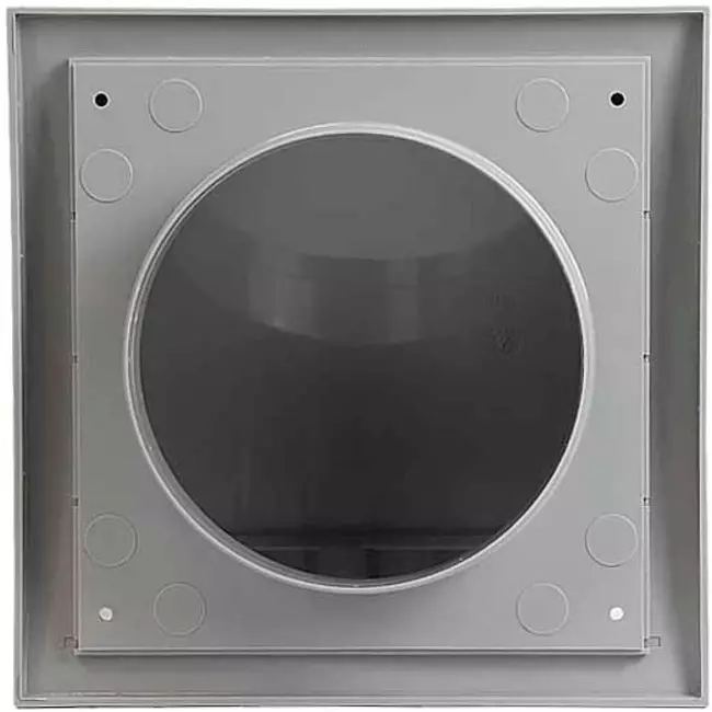 Facade grill with non-return valve 150x150 mm diameter 100 mm grey - ND10FVP
