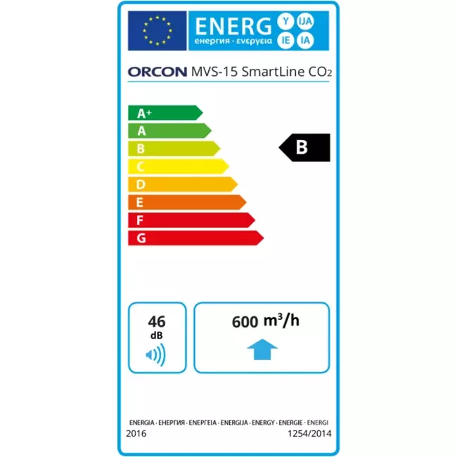 Orcon MVS-15RH CO2B 550 m³/h + humidity sensor + CO2 control sensor - grounding plug