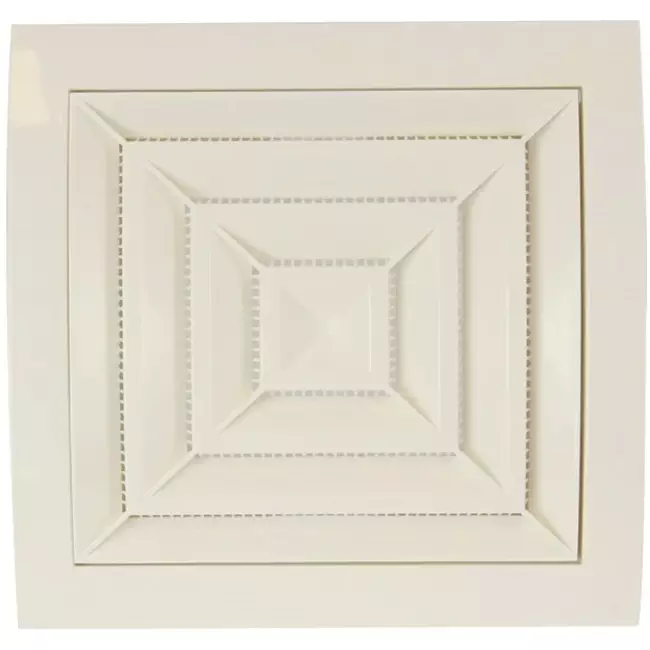 Ceiling diffuser square 150x150 diameter: 100 white - ND10G