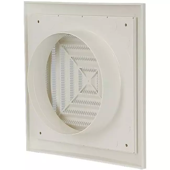 Ceiling diffuser square 190x190 diameter: 125 white - ND12G
