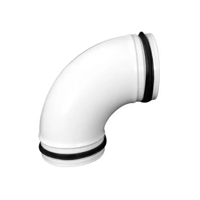 90 degree elbow white diameter 125 mm metal