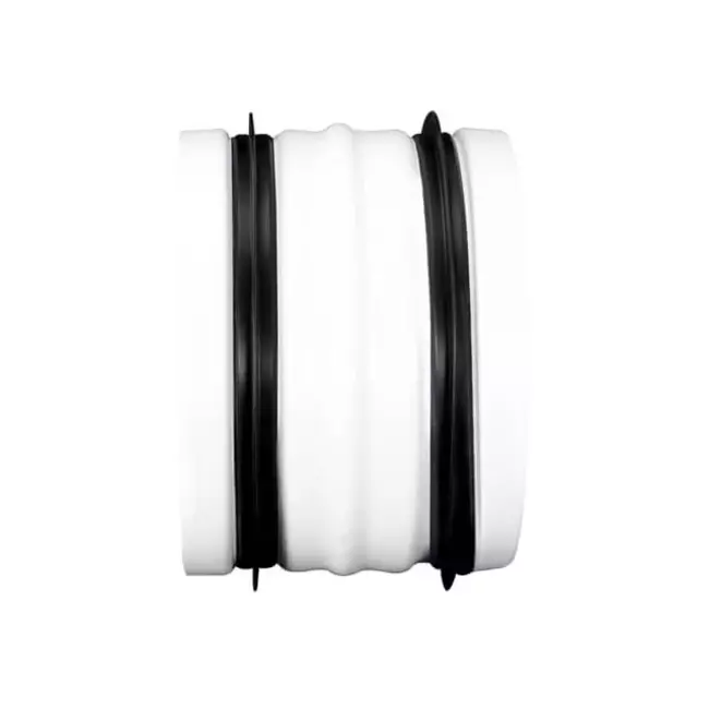 Connector white for tube Ø 125 mm metal