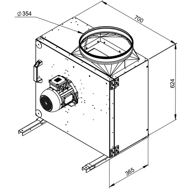 Box fan flue gas F400 - MPS 355 D4 F4 30