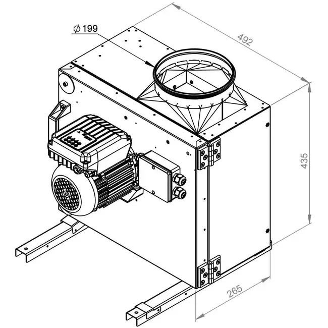 Box fan motor outside airflow - MPS 225 EC 30
