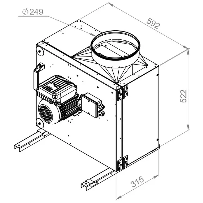 Box fan motor outside airflow - MPS 250 EC 30