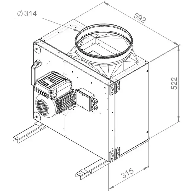 Box fan motor outside airflow - MPS 280 EC 30