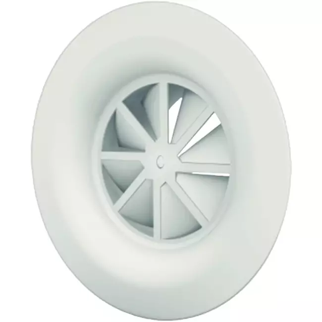 Swirl diffuser 315 mm diameter with screw fixing - diffusion collar - mixed colour RAL 9010