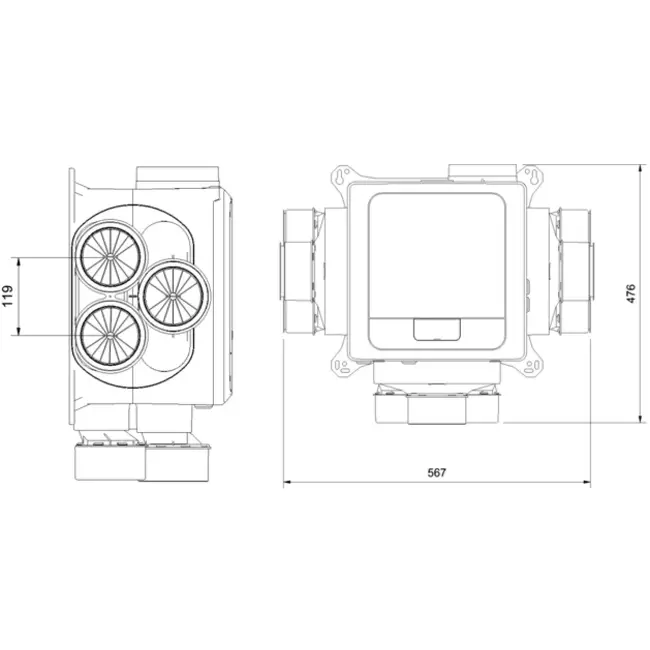 Vent-Axia Multihome BPD base 300 m³/h + humidity sensor - perilex plug