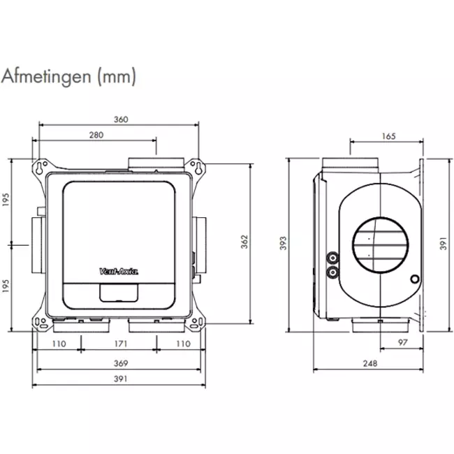 Vent-Axia Multihome BPD base 300 m³/h + humidity sensor - perilex plug