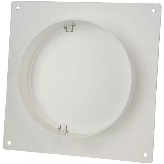 Round plastic wall plate with back draught shutter diameter: 125mm - AFV125