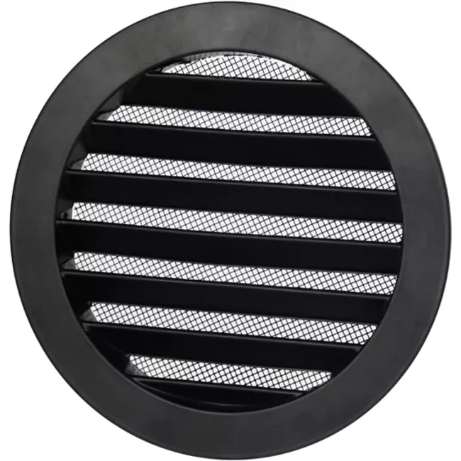 Outside air ventilation grilles aluminium - Ø 100mm- Black