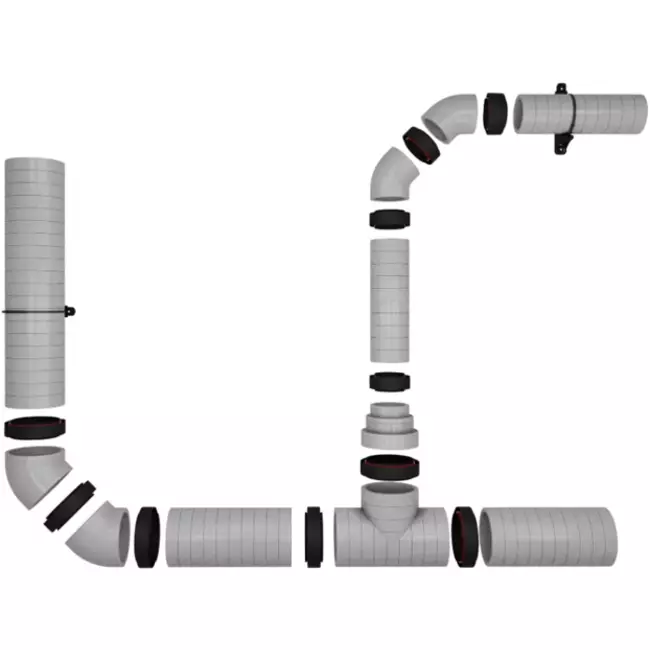 Insulated ventilation pipe EPS 1 metre diameter 200mm