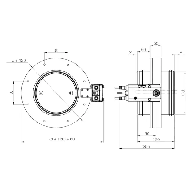 Fire damper round compact 100 mm servo motor 230V - E-FDC DD M230 D100
