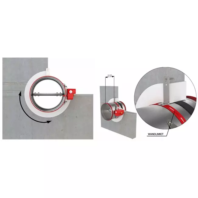 Fire damper round 100 mm servo motor 24V - E-FDC25 D100 M24 S