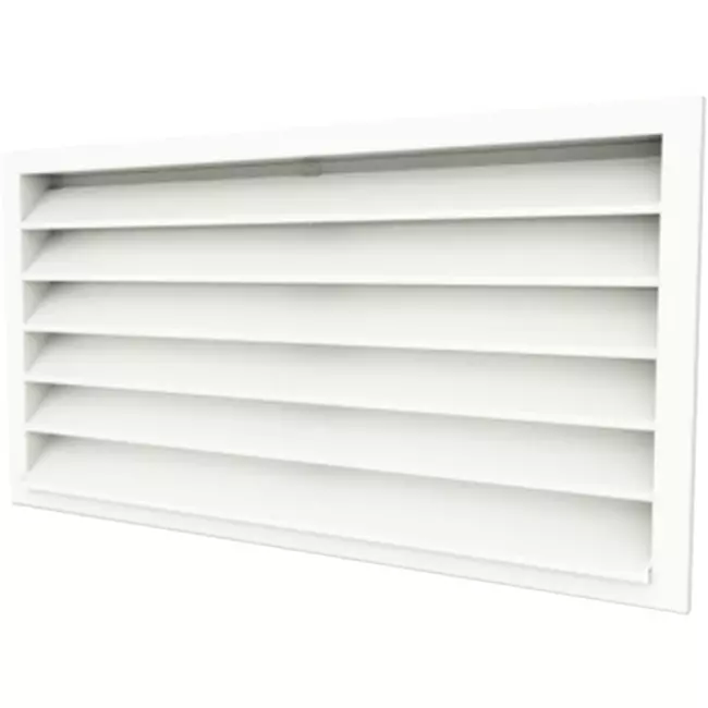 External wall grille 600 x 300 aluminium with fixed vanes - mixed colour RAL 9010