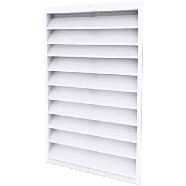External wall grille 300 x 400 in steel, with fixed vanes - mixed colour RAL 9016