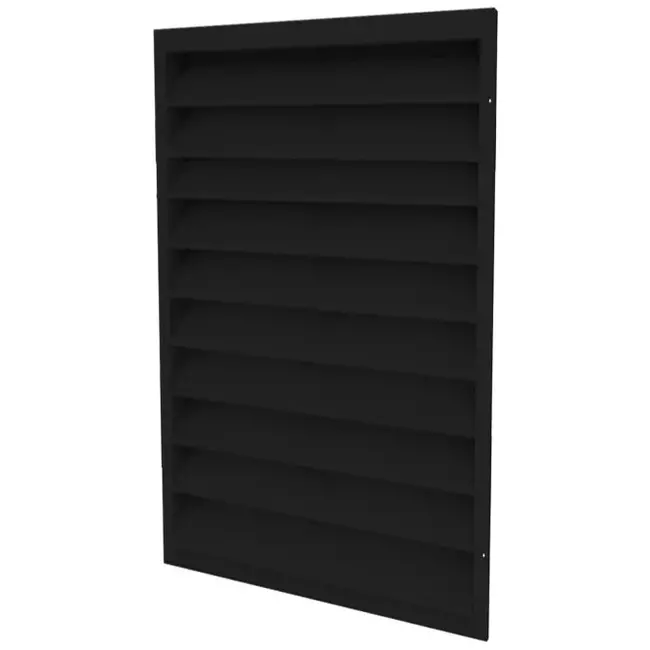 External wall grille 300 x 500 in steel, with fixed vanes - mixed colour RAL 9005
