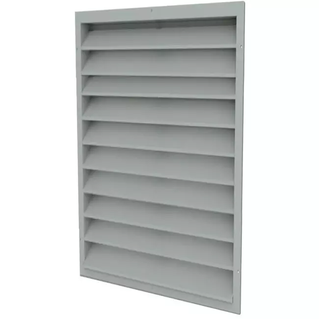 External wall grille 300 x 500 in steel, with fixed vanes - blank uncoated