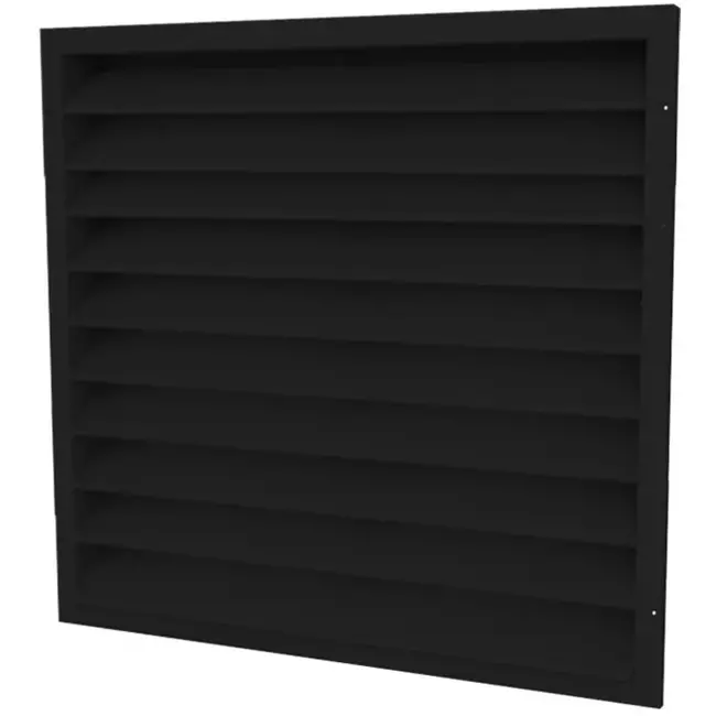 External wall grille 300 x 300 in steel, with fixed vanes - mixed colour RAL 9005