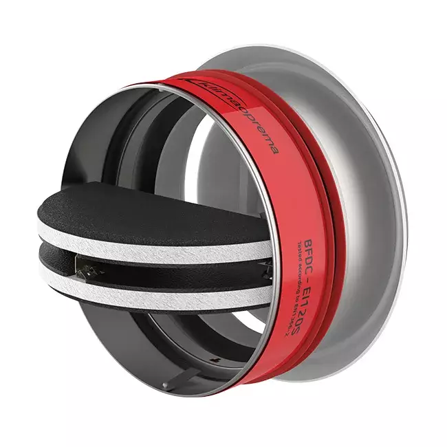 Fire damper round 100mm with ventilation valve - E-BFDC V EI120S D100