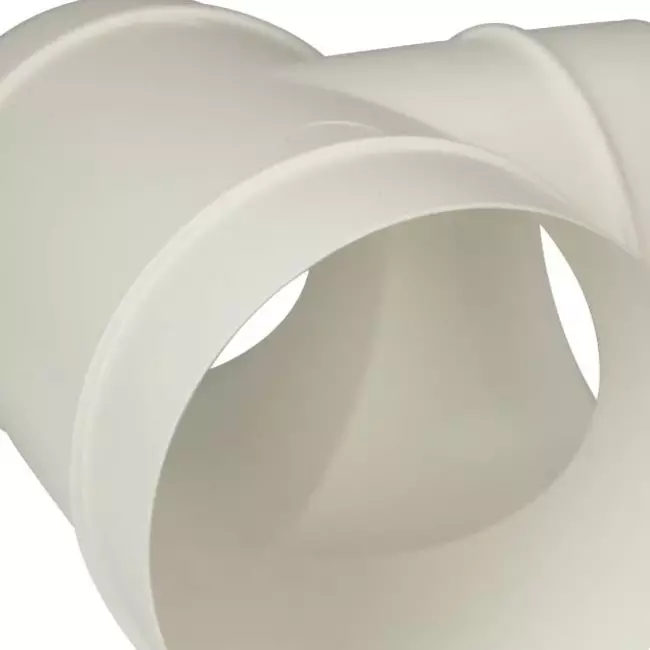 Round plastic T-piece diameter: 125mm AT125