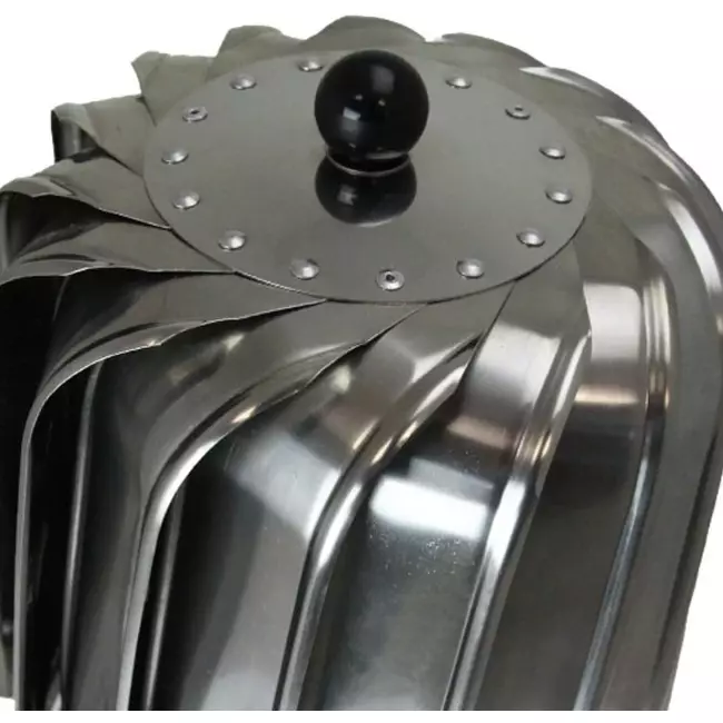 Wind-powered roof fan Cowl Oblong 150 mm stainless steel including roof slab - 325m3/h