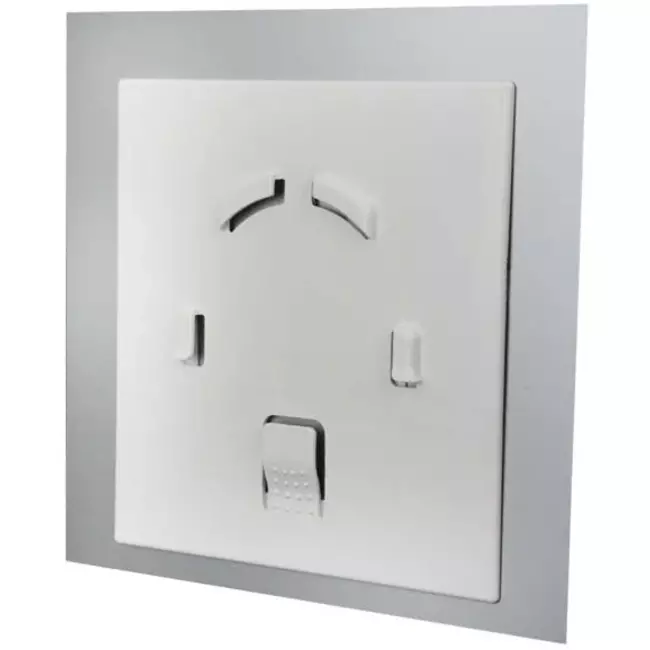 Grille with interchangeable glass front satin silver